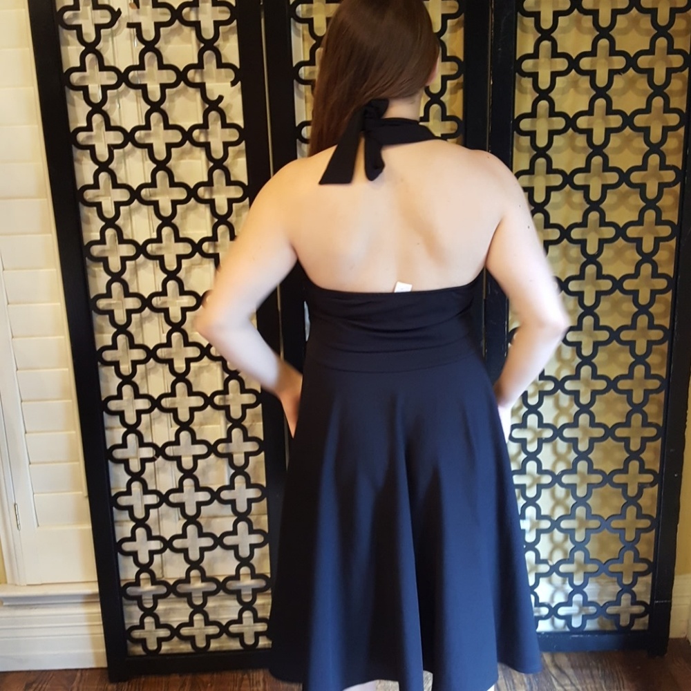 Reposh. NWT BLACK HALTER DRESS - Picture 5 of 5
